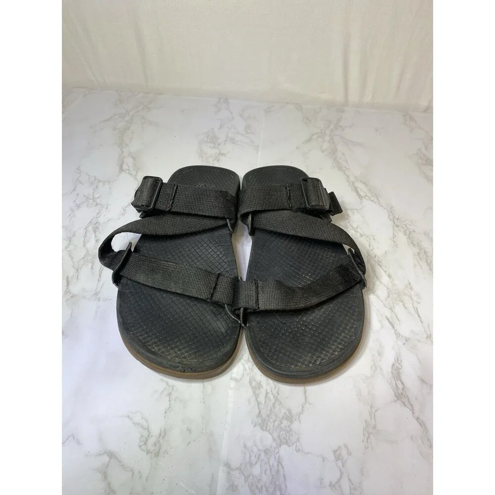 Chaco Lowdown Mens Size 7 Black Beach Walking Outdoor Strappy Slide Sandals